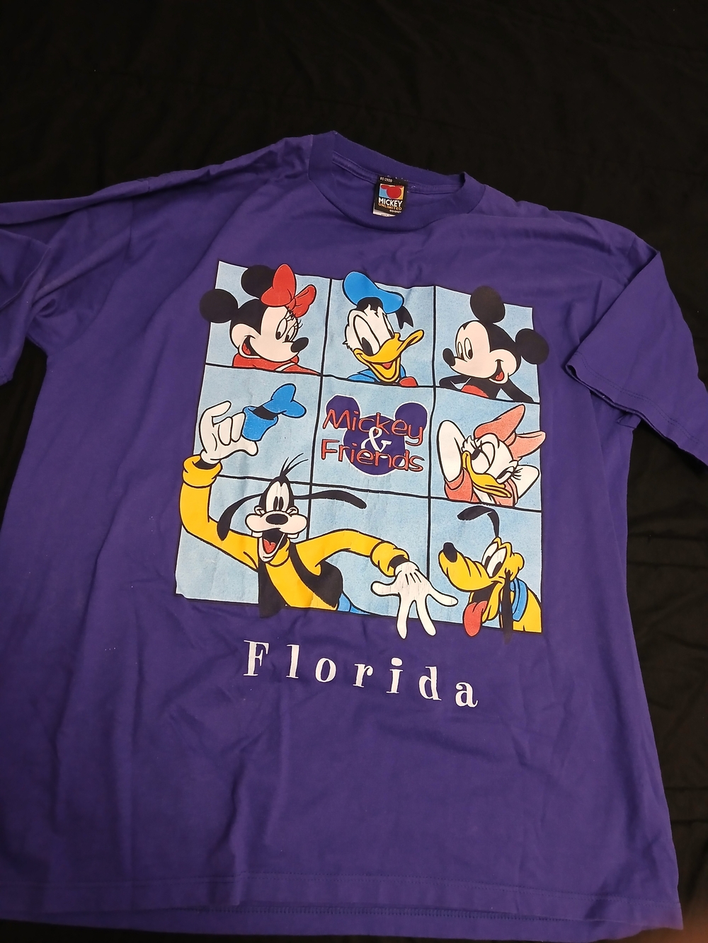 Disney Purple Long Sleeve Mickey & Friends Grid Graphic Shirt